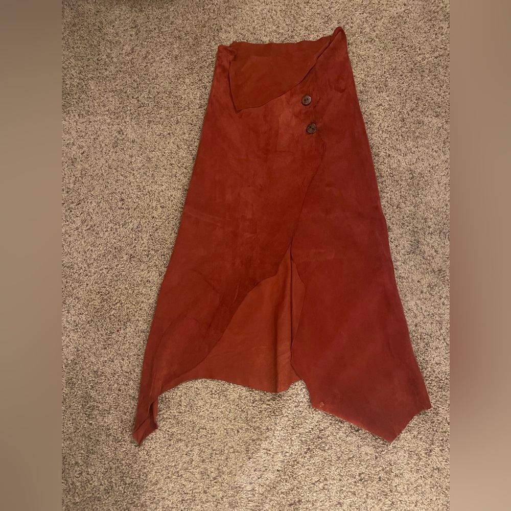 Redhawk Designs Hand Crafted Deerskin wrapped long skirt w/ Antler buttons sz S